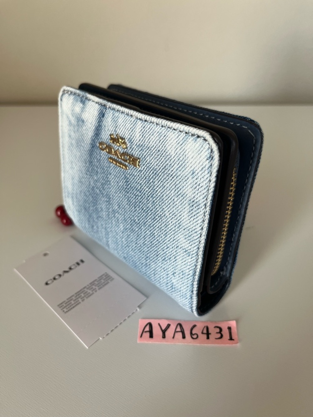 Coach Snap Wallet In Loved Denim With Charm🎈🎈 - Picture 4 of 10